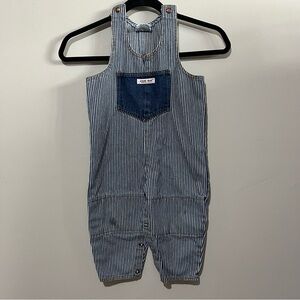 Vintage please mum overalls jumper blue stripes
